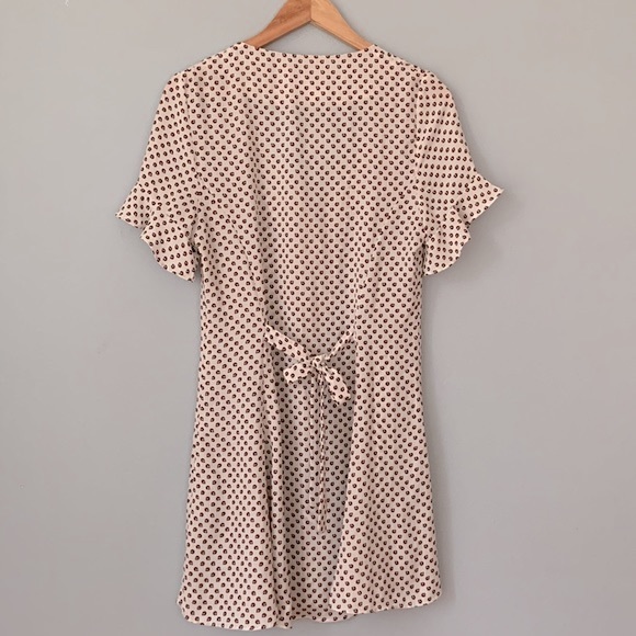 ARTLOVE Paris • Short Flutter Sleeve Tie Back Geometric Print Dress Size Small - Picture 6 of 12